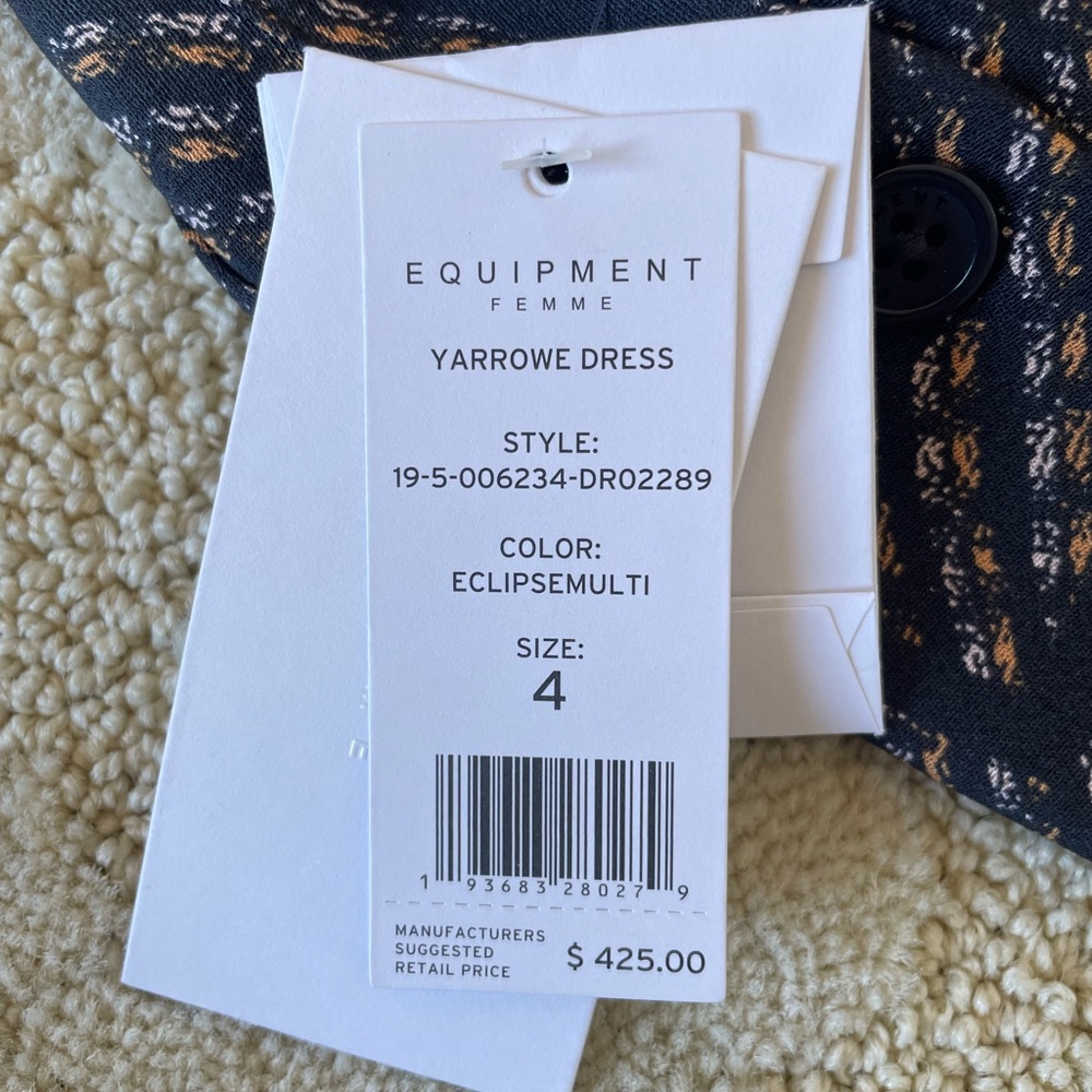 Equipment Yarrowe Belted Shirt Dress, Size 4 - Picture 3 of 10